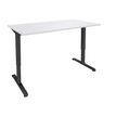 Bureau LEVEL - Bureau éléctrique - L120 - pied carbone - plateau Blanc perle