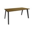 Bureau simple STEELY - L120 cm - Pieds carbone - plateau imitation noyer