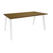 Bureau simple STEELY - L120 cm - Pieds blancs - plateau imitation noyer