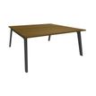 Bureau double STEELY - L140 cm - Bureau de départ - Pieds carbone - plateau imitation noyer