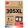 3584770130244-Cartouche compatible HP 305XL - Pack de 2 - noir, cyan, magenta, jaune - Uprint--0