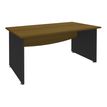 Bureau droit DUAL - L80 - Pieds anthracite - plateau imitation noyer