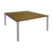 Bureau Bench IRIS - L160 cm - Plan de départ - Pieds aluminium - plateau imitation noyer