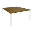 Bureau Bench IRIS - L140 cm - Plan de départ - Pieds blanc - plateau imitation noyer