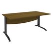 Bureau droit IDRA - L140 cm - Pied anthracite - plateau imitation noyer