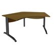 Bureau symétrique 120° IDRA - L185 cm - Pied anthracite - plateau imitation noyer