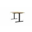 3617350004601-Bureau AXEL assis/debout - réglage par manivelle - L140 x P80 cm - plateau imitation chêne clair - pi--0