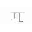 Bureau AXEL assis/debout - réglage par manivelle - L180 x P80 cm - plateau blanc - pieds gris