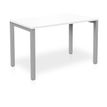 Bureau ARIAL - L140 x P80 cm - plateau blanc - pieds gris aluminium