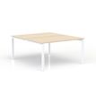 Bureau Bench CONECT - L140 x P165 cm - plateau imitation érable - pieds blancs