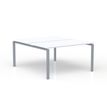 Bureau Bench CONECT - L140 x P165 cm - plateau blanc - pieds gris