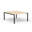 Bureau Bench CONECT - L140 x P165 cm - plateau imitation chêne clair - pieds noirs