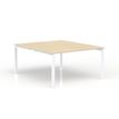 Bureau Bench CONECT - L140 x P165 cm - plateau imitation chêne clair - pieds blancs