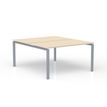 Bureau Bench CONECT - L180 x P165 cm - plateau imitation érable - pieds gris