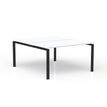 Bureau Bench CONECT - L180 x P165 cm - plateau blanc - pieds noirs