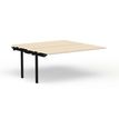 Bureau Bench CONECT - plan suivant - L180 x P165 cm - plateau imitation érable - pieds noirs