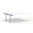 Bureau Bench CONECT - plan suivant - L180 x P165 cm - plateau blanc - pieds gris