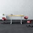 3617350004113-Table de réunion assis/debout AXEL - réglage électrique - L200 x P100 cm - plateau imitation chêne cla--1