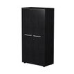 Bibliothèque haute Flora - L82,8xP43xH158,2 cm - portes mélaminés - 3 étagères - frêne noir
