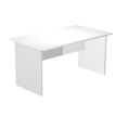 Bureau droit Trend - L120 - Pieds panneaux - plateau blanc