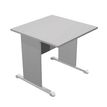 Bureau droit Trend - L80 - Pieds bois - plateau gris