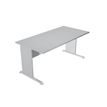 7331920000478-Bureau droit Trend - L140 - Pieds bois - plateau gris--0