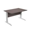 Bureau droit Trend - L120 - Pieds métals - plateau imitation frêne toscan - pied alu