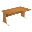 Bureau compact Trend - L160 cm - retour à droite - pieds bois - plateau imitation aulne - (pied de renfort obligatoire à rajouter - non inclus)