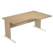 7331920000904-Bureau compact Trend - L160 cm - retour à droite - pieds bois - plateau imitation chêne - (pied de renfort obligatoire à rajou--0