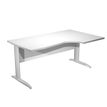 7331920000997-Bureau compact Trend - L160 cm - retour à droite - Pieds métals - plateau blanc - pied alu - (pied de renfort obligatoire à rajou--0