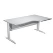 Bureau compact Trend - L160 cm - retour à droite - Pieds métals - plateau gris - (pied de renfort obligatoire à rajouter - non inclus)