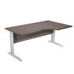 Bureau compact Trend - L160 cm - retour à droite - Pieds métals - plateau imitation frêne Toscan - pied alu - (pied de renfort obligatoire à rajouter - non inclus)