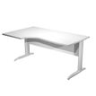 Bureau compact Trend - L160 cm - retour à gauche - Pieds métals - plateau blanc - (pied de renfort obligatoire à rajouter - non inclus)