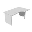 Bureau compact Trend - retour à droite avec pieds panneaux + pied de renfort - L160 - plateau gris