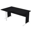 Bureau compact Trend - retour à gauche avec pieds panneaux + pied de renfort - L160 - plateau imitation frêne noir