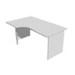 Bureau compact Trend - retour à gauche avec pieds panneaux + pied de renfort - L160 - plateau gris