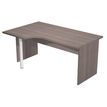 Bureau compact Trend - retour à gauche avec pieds panneaux + pied de renfort - L160 - plateau imitation frêne Toscan