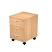 Caisson mobile Trend - L41,8xP52xH59,5 cm - monté - 3 tiroirs avec serrure - imitation hêtre