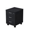 Caisson mobile Trend - L41,8xP52xH59,5 cm - monté - 3 tiroirs avec serrure - imitation frêne noir