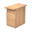 7331910008071-Caisson hauteur bureau Trend - L43xP80xH72 cm - 2 tiroirs dont 1 DS + 1 niche - imitation hêtre--0
