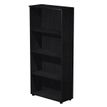 7331920002052-Bibliothèque haute Trend - L80xP35xH180 cm - 3 étagères - imitation frêne noir--0