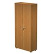 7331920002250-Bibliothèque haute Trend - L80xP35xH180 cm - 2 portes en mélaminé avec serrure - imitation aulne--0