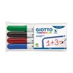 8000825413308-GIOTTO ROBERCOLOR - Etui 4 feutres tableau blanc - pointe ogive medium 4mm (bleu rouge noir vert)--0