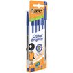 3086123734661-BIC Cristal - 5 Stylos à bille - bleu - 1 mm - pointe moyenne (étui carton)--1
