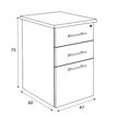 3253310197244-Caisson HT bureau - steely/stelly manager - Profondeur 60 cm - blanc perle - top chene gris--1
