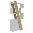 Bibliothèque KHEOPS - porte à gauche - structure blanc perle - finition imitation chêne clair