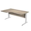 Bureau compact Trend - L160 cm - retour à gauche - Pieds métals effet chromé - plateau imitation chêne canadien - (pieds de renfort obligatoire à rajouter - non inclus)
