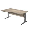 Bureau compact Trend - L160 cm - retour à gauche - Pieds métals anthracite - plateau imitation chêne canadien - (pieds de renfort obligatoire à rajouter - non inclus)