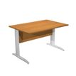 Bureau droit Trend - L120 - Pieds métals - plateau imitation aulne - pied effet chromé