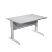 Bureau droit Trend - L140 - Pieds métals - plateau gris - pied alu